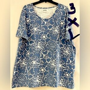 LADIES BLUE & WHITE TOP